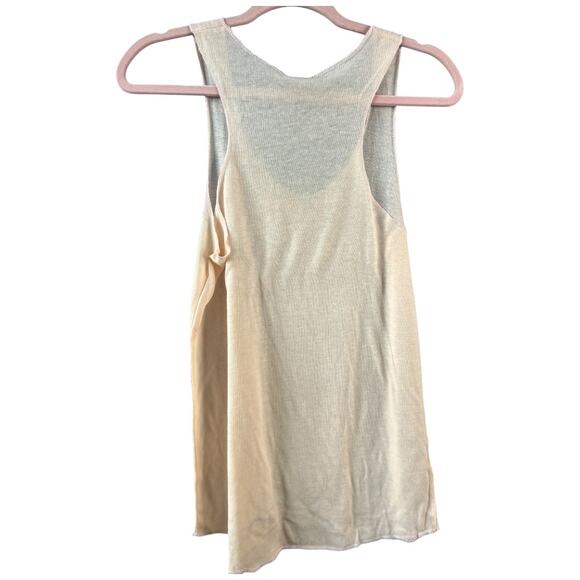 Easy Wear lightweight knit cream peach tank top scoop neck large NWOT - Picture 2 of 3